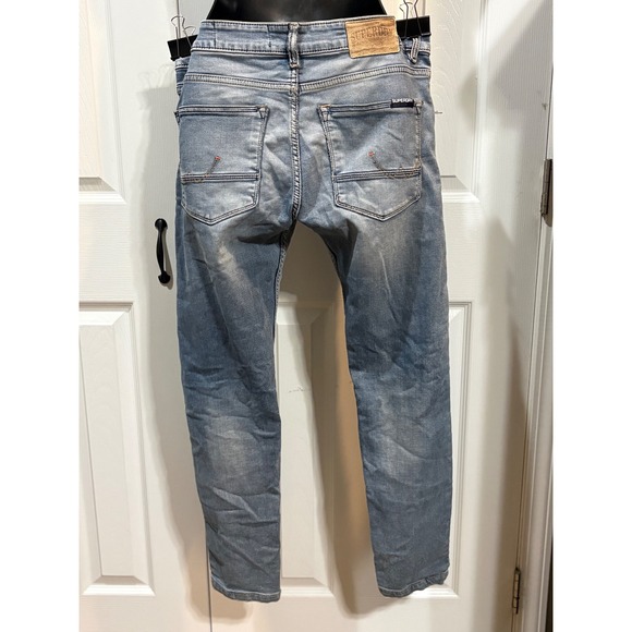 Superdry Women's Distressed Ripped Boyfriend Jeans Light Wash Denim - Picture 3 of 4